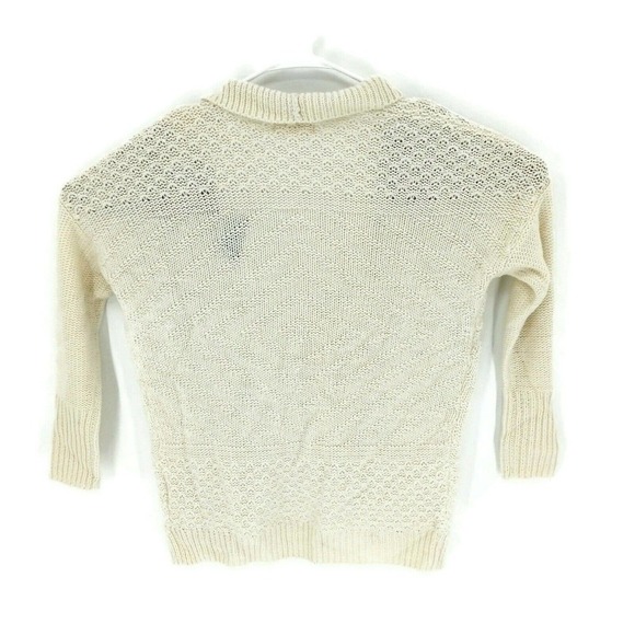 Hollister Womens Cardigan Sweater Cream Long Sleeve Open Front Ribbed M New - Picture 2 of 6